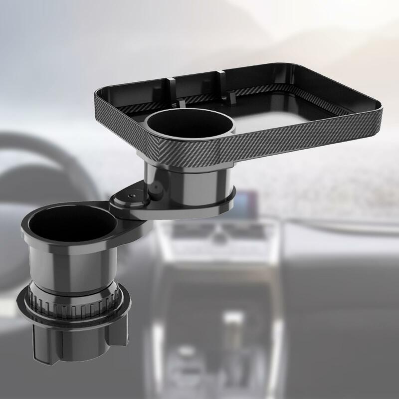 Car Cup Holder Expander Generic Cup Holder Tray Practical Adjustable with 360°Rotation Car Interior Organizer for Eating