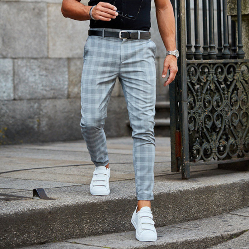 MRMT 2024 Brand New Men's Business Casual Plaid Fashion Trousers Loose Thin Casual Pants Men