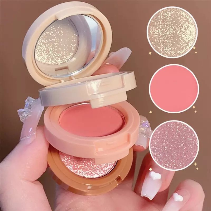 Palette per trucco 3 in 1 Matte Pearlescent Eyeshadow Blush Highlighter Contouring Palette All-in-one a tre strati Brightening Skin