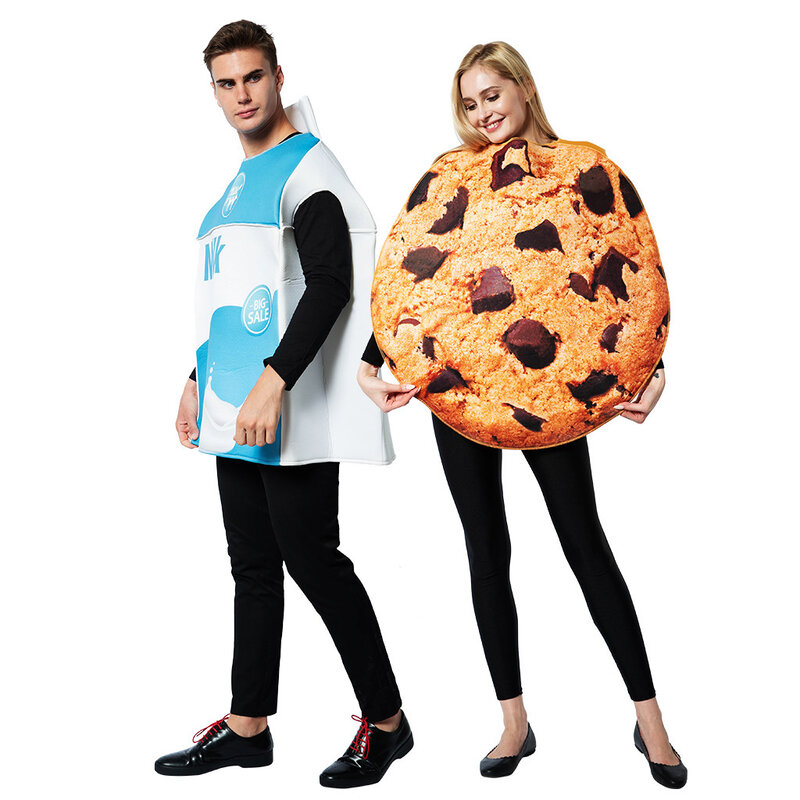 Nowa para Halloween kostium mleko Cookie Set Bar Party pokaz sceniczny kostium żywności