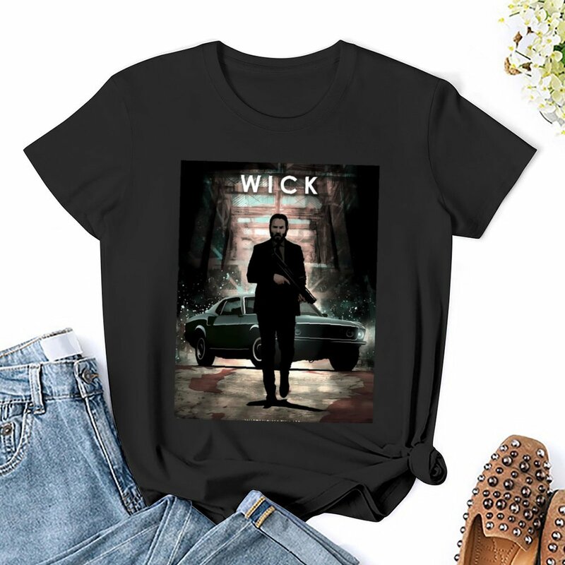 Camiseta John Wick feminina, roupa feminina, blusa de verão