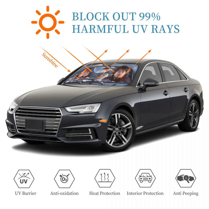 Pare-soleil de dessin animé de film, réflecteur drôle, anti-UV, pare-soleil de voiture personnalisé