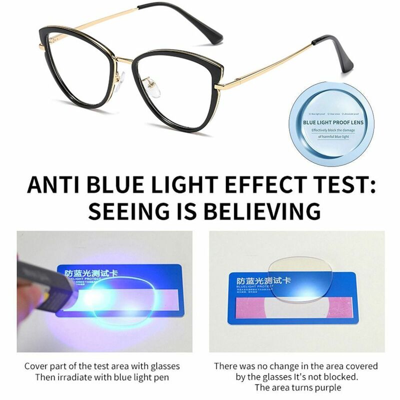 แว่นตากันแสงสีฟ้าแบบ pelindung Mata น้ำหนักเบามากกรอบโลหะแว่นตาแสงสีฟ้าป้องกันแสงแว่นตาสำนักงาน