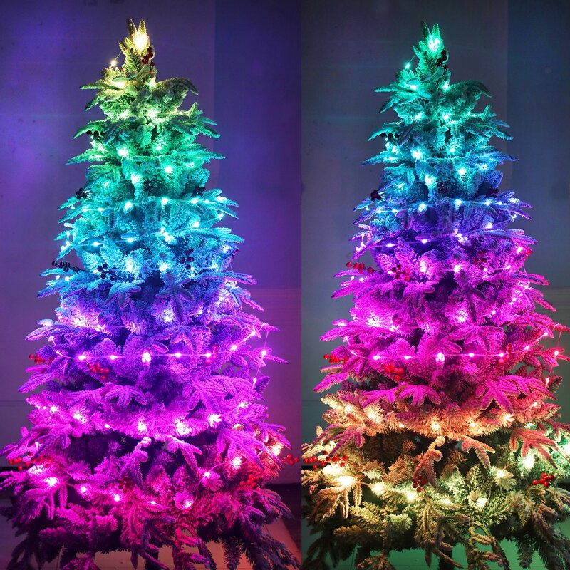 Guirxiété lumineuse de bande de Noël, guirxiété lumineuse, ornement d'arbre de Noël, éclairage de vacances, décor de mariage, 5 m, 10m