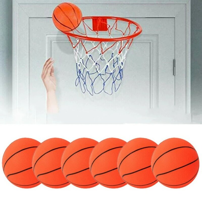 6pcs 10cm Mini Children Inflatable Basketballs With Pump Small Basketball Kids Indoor Outdoor Sports Toy Parent-child Games