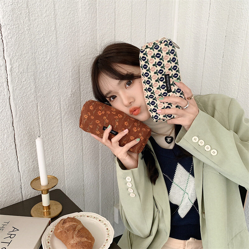 Coreano Kawaii Cosmetic Storage Bag Cute Wallet Women Makeup Organizer rossetto borse scuola cancelleria borsa astucci astuccio