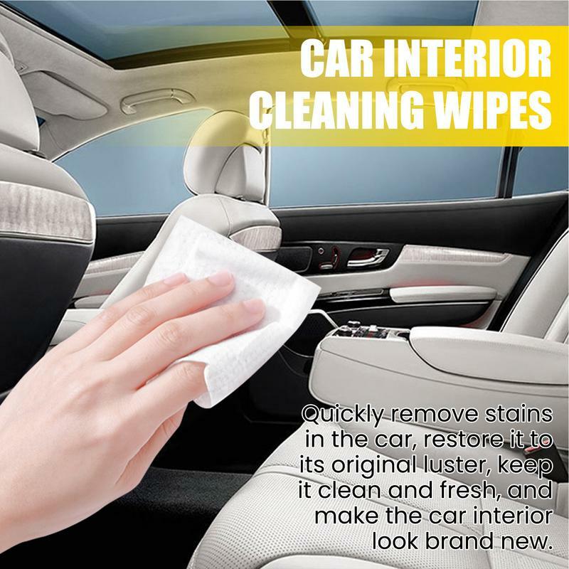 Car Interior Cleaning Wipes Multi-functional For Dashboard Seat Leather Console Carpet Disposable Clean Car Washing Towel Tool
