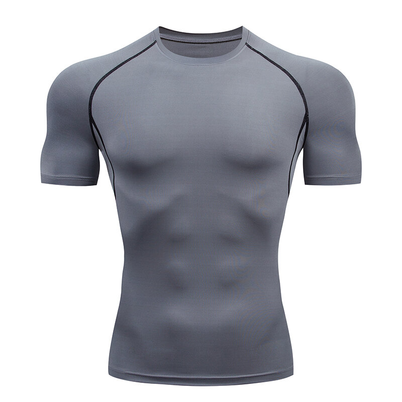 T-shirt de Compression à manches courtes pour Homme, haut de Sport, de Gym, de Fitness, de Jogging, survêtement