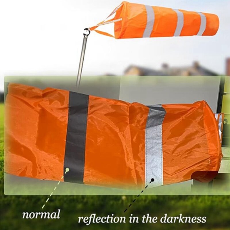 Airport Windsocks Orange Waterproof Windsock Reflective Wind Bag 60Cm Durable Easy To Use