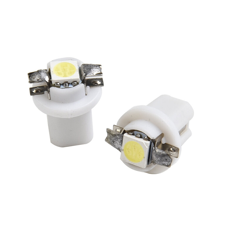 10Pcs T5 B8.5D 5050 SMD White Car LED Dashboard Dash Lamp Instrument Light Bulbs For Instrument Light, Dashboard Light, Shifter 