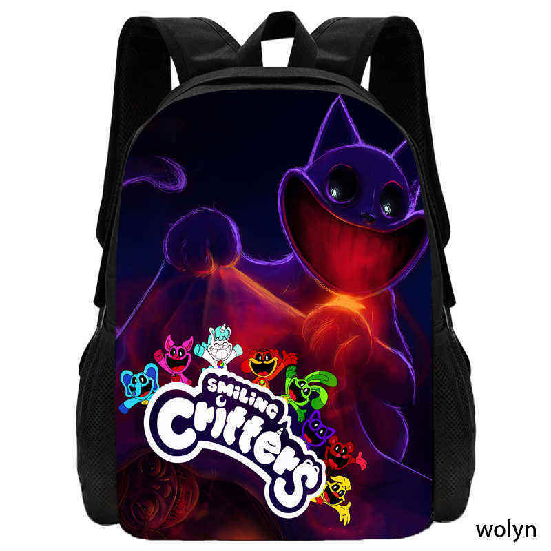 Uśmiechnięte zwierzaki Anime torby szkolne dla chłopców dziewczynek, plecak dla dzieci z kreskówek o dużej pojemności, lekka torba dla dzieci