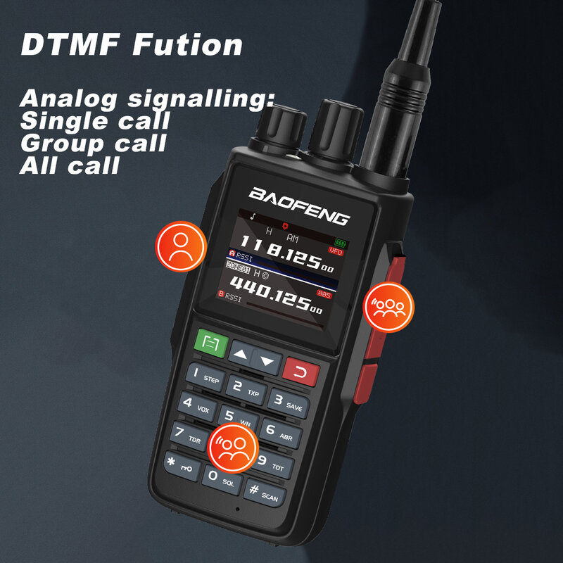 UV-22 BAOFENG Portable Walkie Talkie BF-UV22 Two Way Radios 2800mAh 999 Channels Support TYPE-C Charge Frequency Scan DTMF NOAA