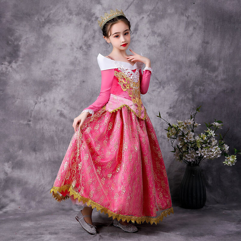 Платье принцессы Аврора, косплей-костюм Спящей красавицы для девочек, детское платье на день рождения, костюм для Хэллоуина, карнавала, 10