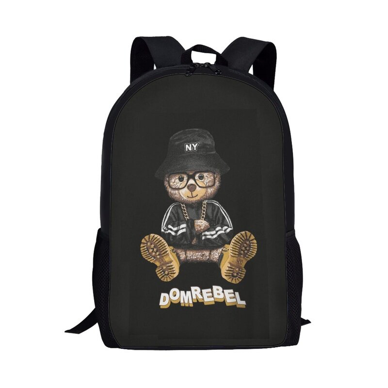 Mini mochila con estampado de oso para niños, mochila de hombro informal para hombres y mujeres, bolsa escolar para estudiantes, mochila de almacenamiento para adolescentes