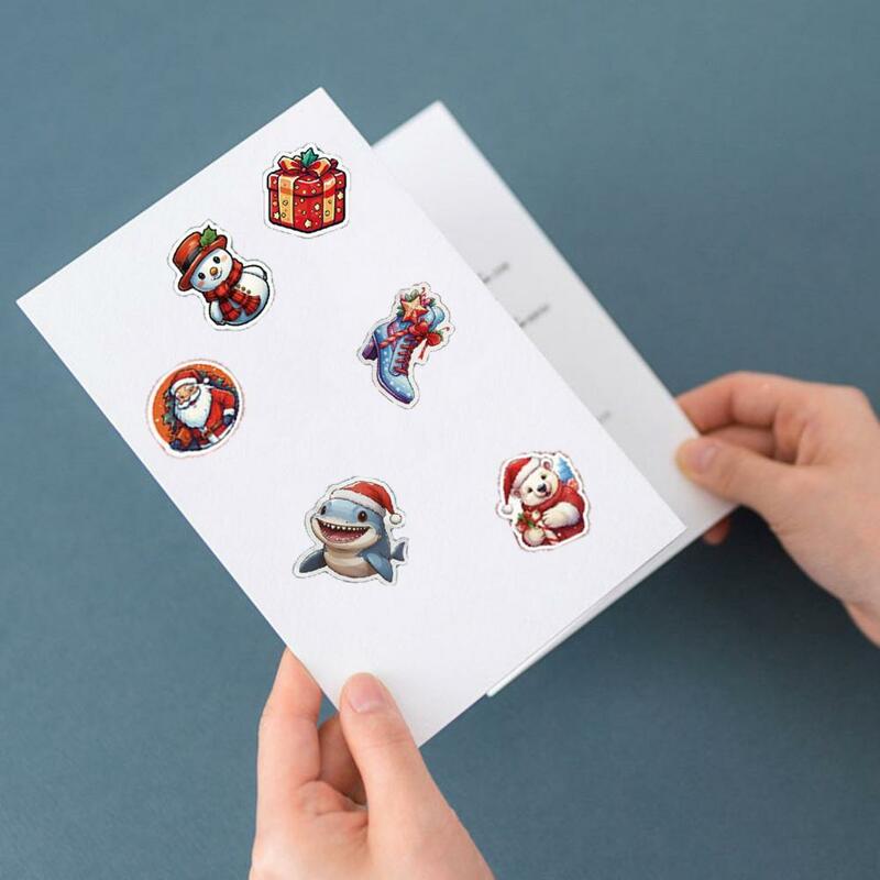 Cartoon Christmas Themed Stickers Exquisite Durable Christmas Stickers Waterproof Christmas Sticker Set 100pcs for Phone