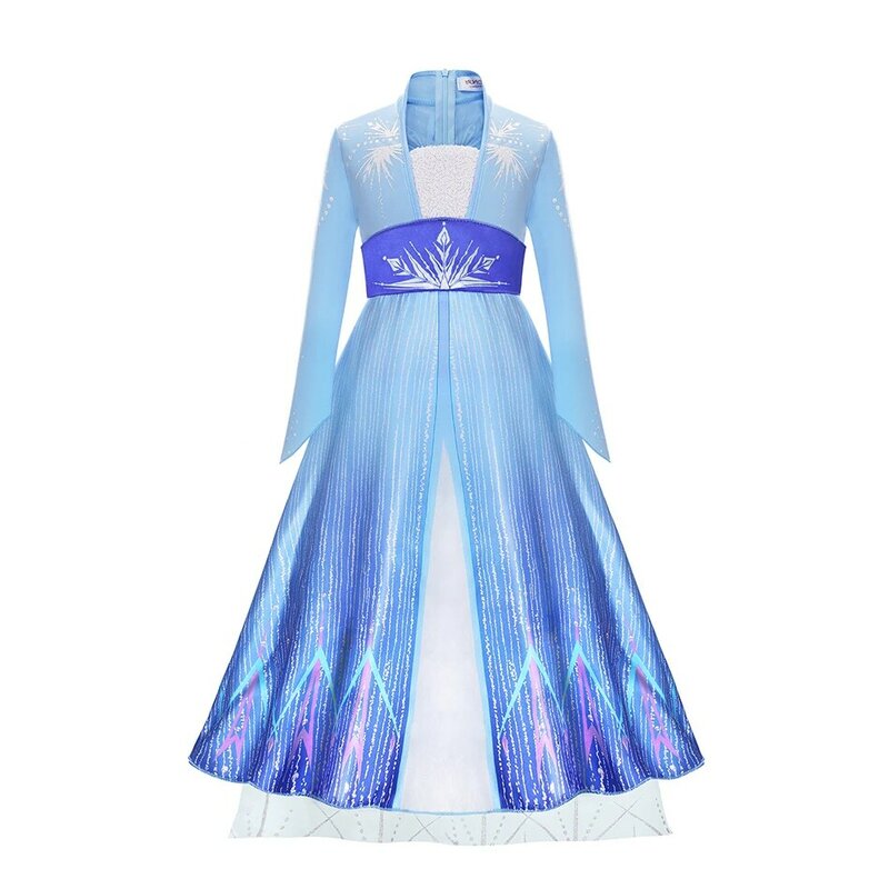 Disfraz de Elsa de la reina de las nieves de Disney, disfraz de Frozen 2, vestidos de fiesta de cumpleaños de Halloween, ropa para niños, vestido de princesa