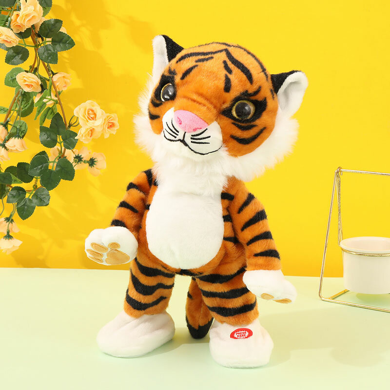 Робот-Тигр игрушечный электронный, плюшевое животное, пение, танцующая песня, электрическая музыка, робот Тигр для детей, подарок на день рождения