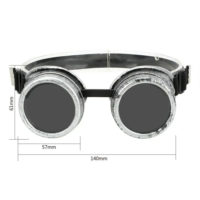 Kacamata hitam Gotik Las Retro, kacamata pelindung terik matahari untuk sepeda motor, lensa Steampunk, kacamata berkendara aman