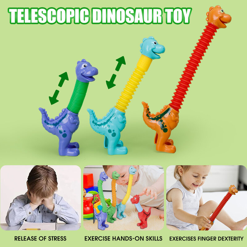 5 Stück lustige Cartoon Giraffe Teleskop rohr Spielzeug Kinder pädagogische Stretch Spot Dinosaurier Spielzeug DIY Teleskop Dekompression Spielzeug
