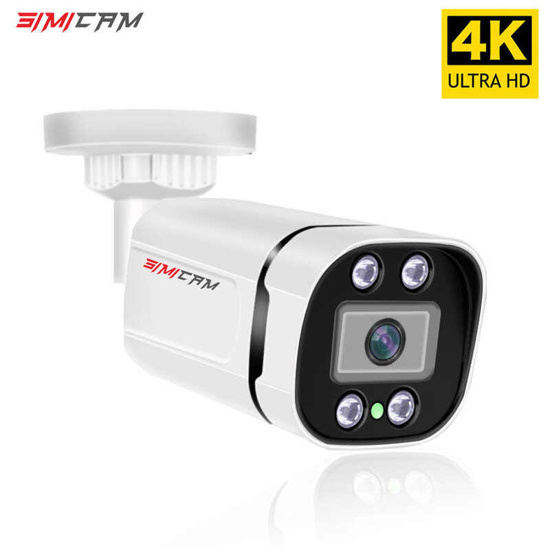 Caméra de vidéosurveillance POE 4K Ip Onvif Audio, 48V POE/DC 12V 4MP/5MP/8MP, vision nocturne, système de sécurité étanche pour NVR