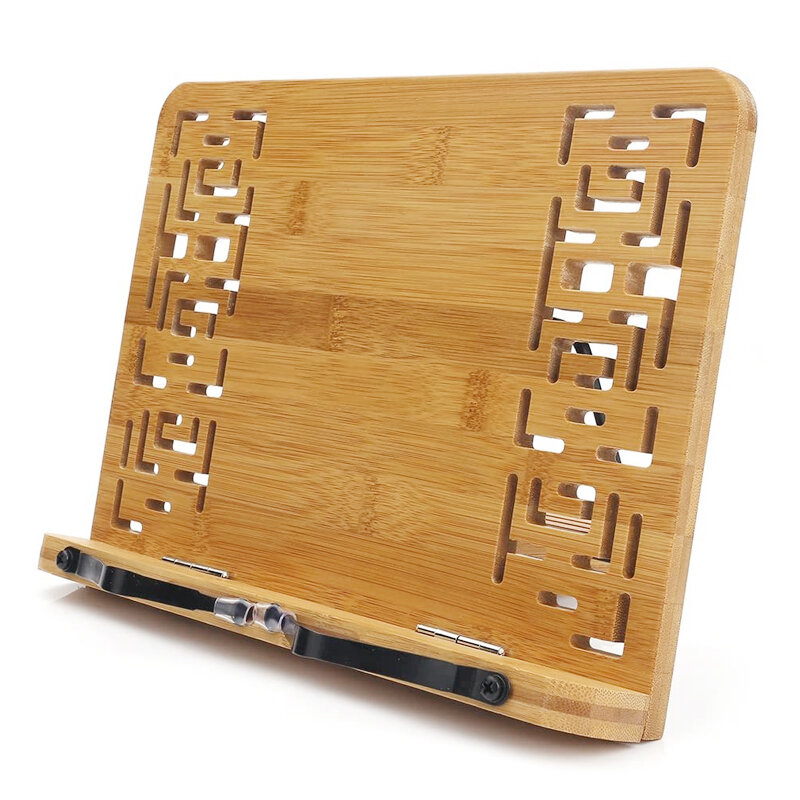 WISHACC Bamboo supporto per fermalibri regolabile multifunzionale scaffali per telefoni cellulari per Laptop supporto per riposo da lettura per Rack scrivania da ufficio