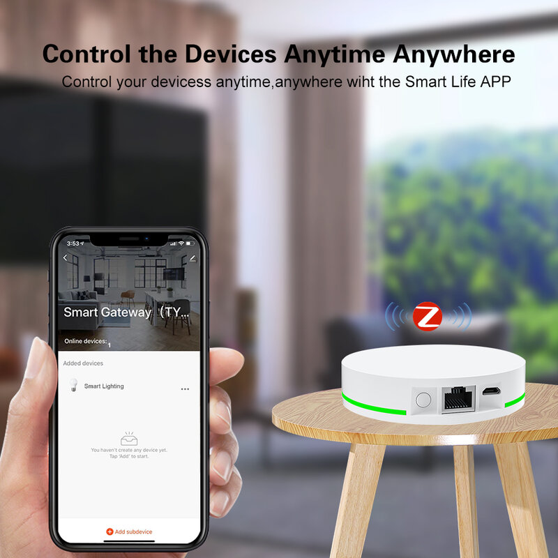 Tuya ZigBee 3.0 Smart Zigbee Hub Wired Gateway Bridge dengan Kabel Jaringan Smart Life Remote Control Bekerja dengan Alexa Google Home