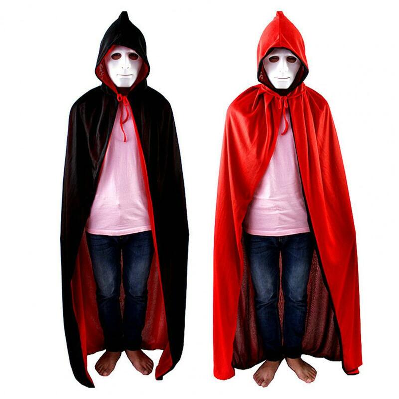 Halloween Cape Kids Adult Witch Vampires Cloak Cape Hooded Reversible Black Red Cloak Halloween Party Cosplay Costume Clothes