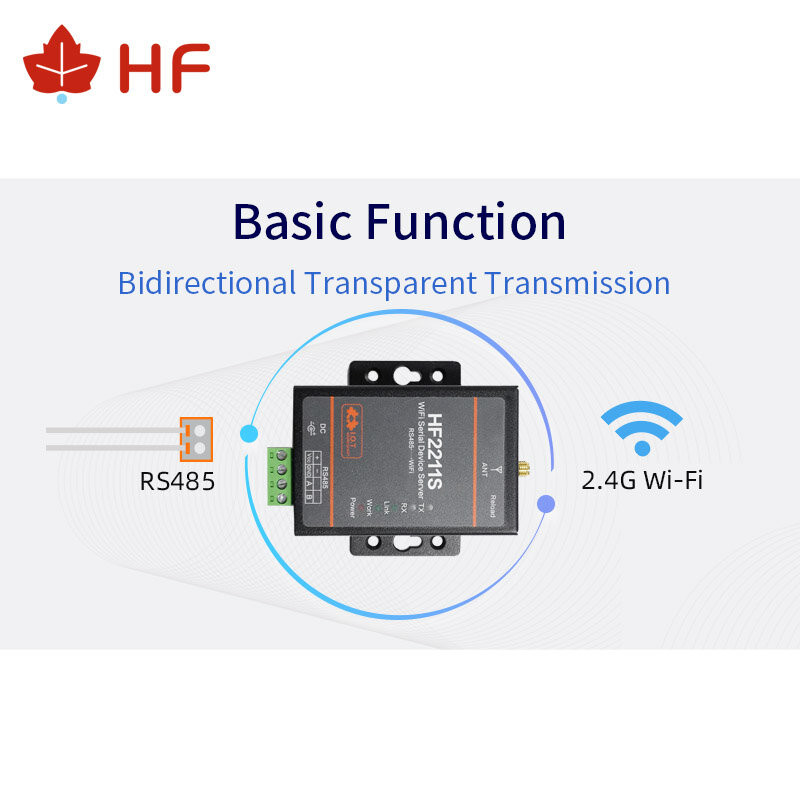 HF2211S Serial to WiFi RS485 to WiFi/Ethernet Converter Module for Industrial Automation Data Transmission  TCP IP Telnet Modbus