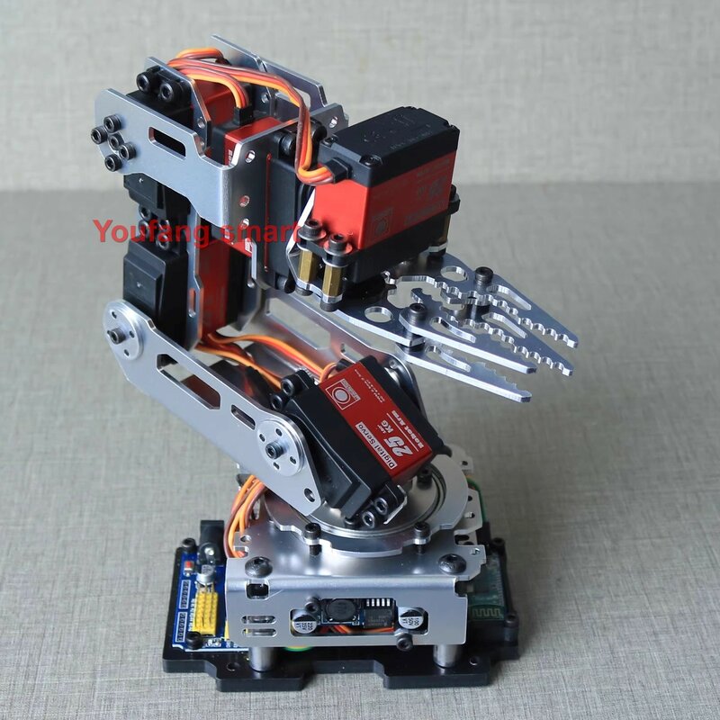 6 DOF Robotic Arm with Claw Clamp Gripper Kit Compatible 20Kg Servo for Arduino Robot DIY Kit Android App Programmable Robot Arm