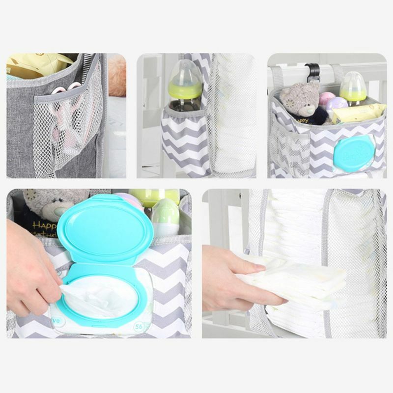 Diaper Stacker Hanging Storage Bags for Crib or Wall Baby Shower Gifts G99C