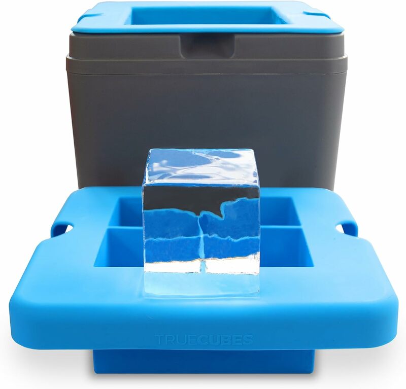Grandes cubos de gelo claros para coquetéis, bebidas, uísque, BPA Free Silicone Square Ice Cube Mold, 4
