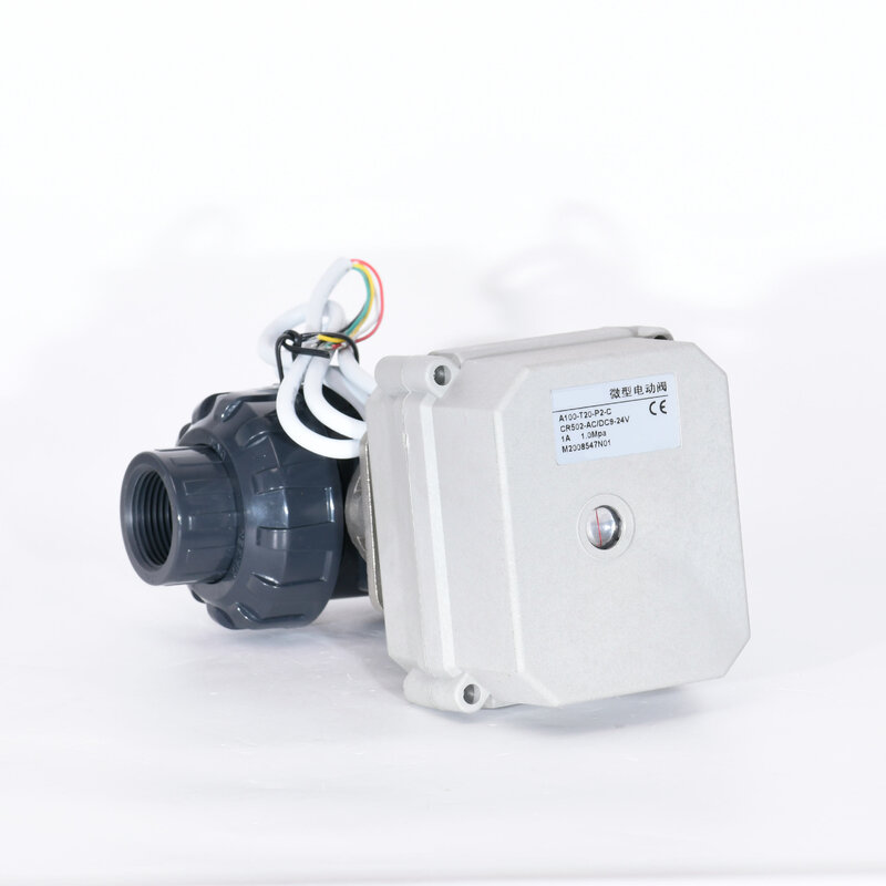 CR201 DN32 PVC 전동 물 제어 유량 액추에이터 볼 밸브 모터 작동 밸브, S 브래킷 포함 UPVC 밸브