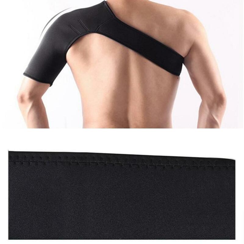 Adjustable Gym Sports Care Single Shoulder Support Back Brace Guard Strap Wrap Belt Band Pads Black Bandage Men & Women