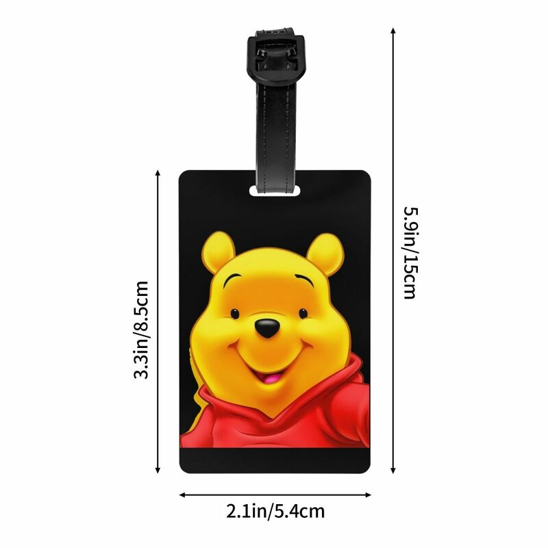 Niestandardowa etykieta bagażowa Winnie The Pooh Cartoon Bear Torba podróżna walizka na identyfikator prywatności