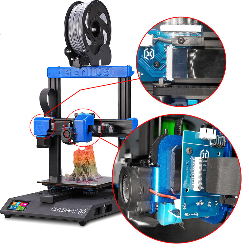 Hot End PCB Papan Adaptor 24-Pin Kit Kabel untuk Genius 3D Kit Papan Printer untuk Artileri Sidewinder X1 3D Bagian Printer