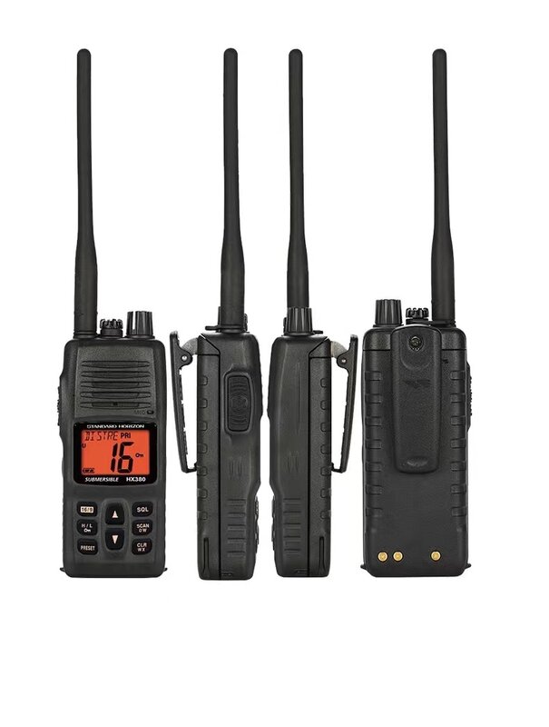 Walkie Talkie Handheld comercial, VHF impermeável, horizonte padrão, à prova de explosão, HX380