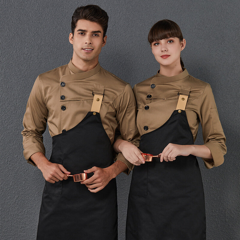 Chaqueta de algodón personalizable para restaurante y Bar, uniforme cómodo de Chef y camarero, a la moda, venta al por mayor