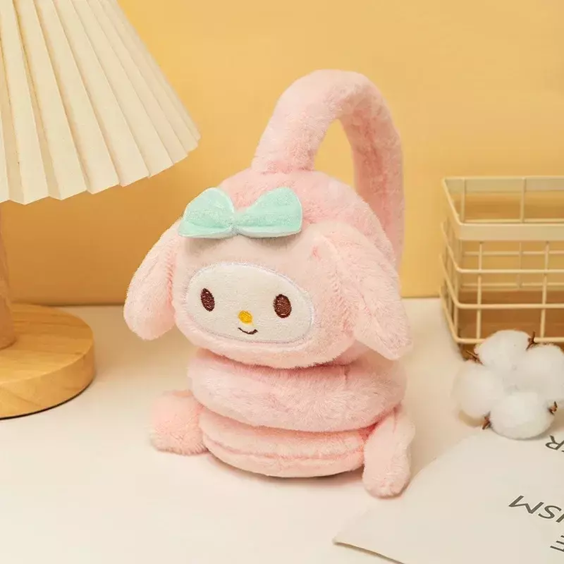 Sanrio Kuromi-orejeras My Melody Cinnamoroll, orejeras de felpa suave para mantener el calor, orejeras Kawaii de dibujos animados, orejeras cálidas, Invierno