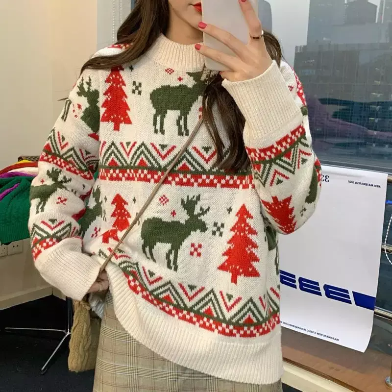 Japanese Gentle Style French Western Style Long-sleeved Fashion Sweater Women's Autumn and Winter New Sweater Sweet Pullover Top
