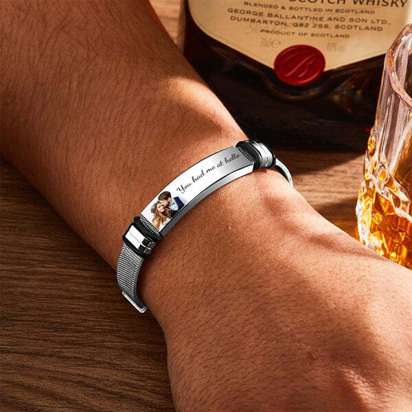 Personalisierte Männer Armband-gravieren ihre nachricht Edelstahl Männer Armband Personalisierte Geschenk für mann
