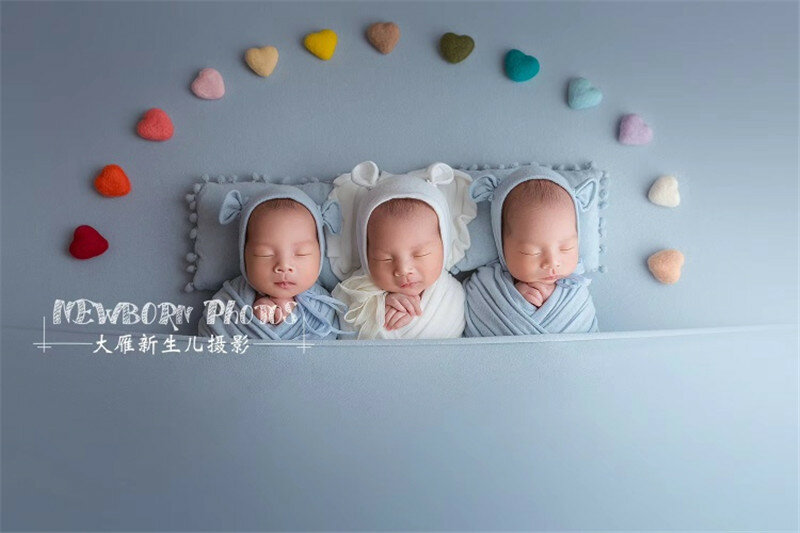 Handgemachte Neugeborene Fotografie Requisiten Herz Wolle Filz DIY Mädchen Junge Fotografie Zubehör Studio-Shooting