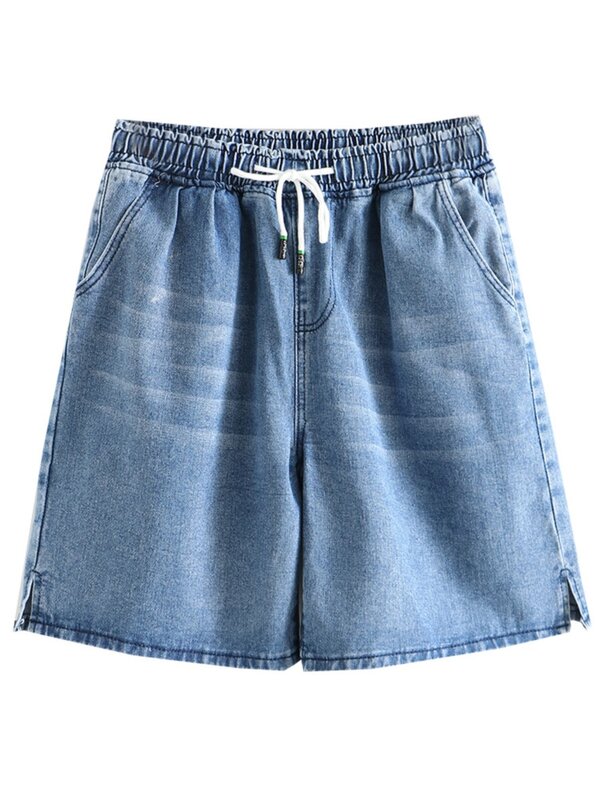 Kobiet Plus Size dżinsy 5xl 6xl Denim bawełniane spodenki krótkie spodnie do kolan szerokie nogawki lato 2022