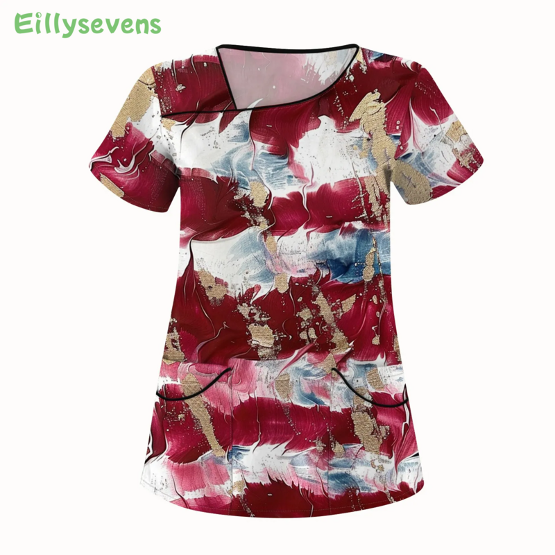 Женская блузка с карманами, Повседневная Свободная медицинская одежда для медсестры