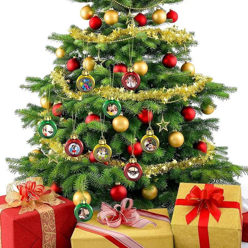 Adornos de bolas de Navidad por sublimación, árbol de Navidad inastillable para decoración de fiestas de boda y vacaciones, 1,6 pulgadas, 9 piezas