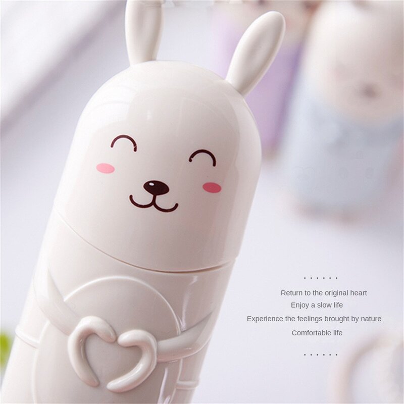 Nordic Cute Rabbit Portable Tooth Brush Container Travel Organizer Toothbrush Toothpaste Holder Storage Box Plastic 2021