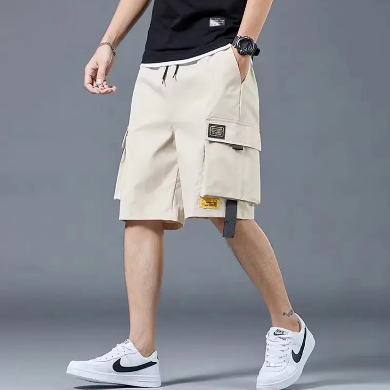 Cargo shorts men's summer loose-fitting five-point pants multi-pocket functional sports pants
