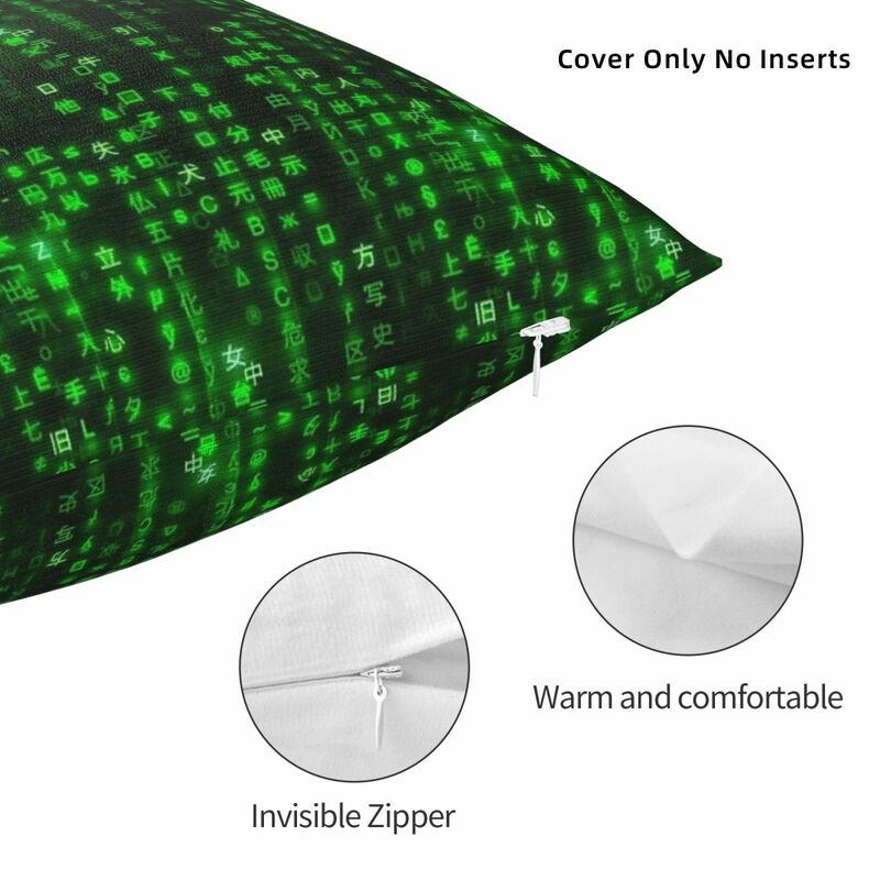 Matrix-funda de almohada cuadrada para el hogar, cojín de poliéster con cremallera decorativa, cómoda, para sofá