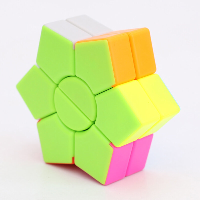 Heksagram dwuwarstwowa 3x3x3 kwadratowa sześciokątna prędkość magiczna kostka Twist Puzzle edukacyjne kolorowe Puzzle profesjonalna magiczna kostka