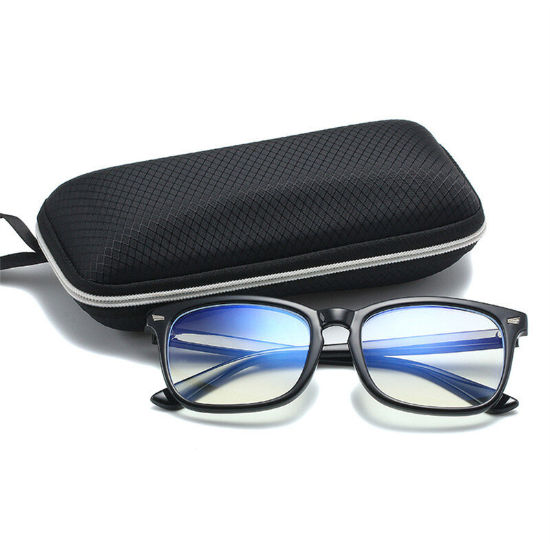 صندوق حافظة نظارات شمسية بسحاب محمول ، واقي نظارات ، إكسسوارات نظارات ، غلاف صلب أسود عتيق ، ولانسان ، 1: