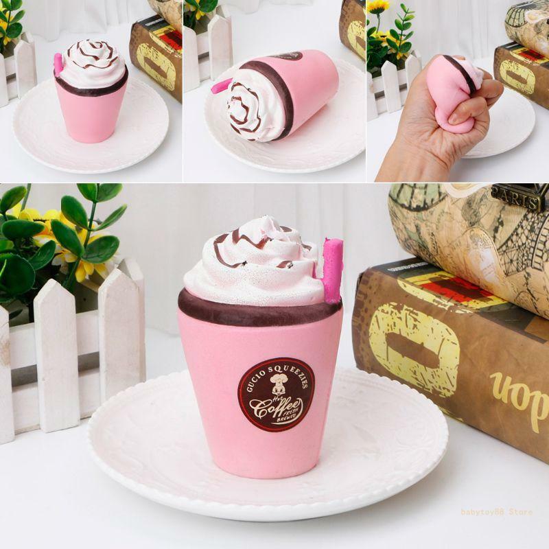 Y4UD 11CM Coffee Cup With Straw Squishy Scent Slow Rising Squeeze for Dol